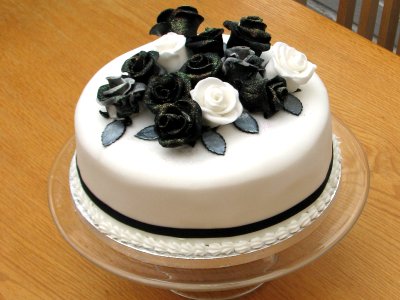 Black and white cake