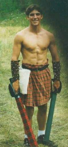 Kilted shirtless man